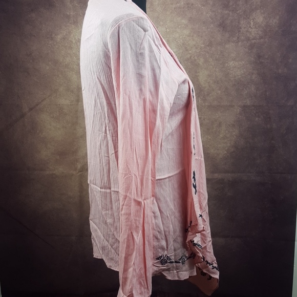 Love Tree Pink Wrap Top - Size S - Picture 2 of 3